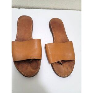 Madewell Brown Leather Slide Sandals Size 9